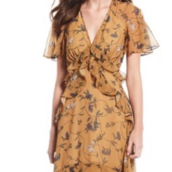 Gianni Bini Golden Vines Midi Dress - Picture 1 of 5